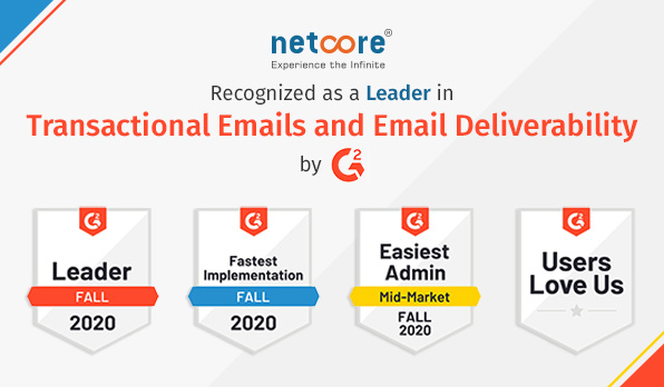 Netcore Recognized as a Leader in Transactional Emails and Email Deliverability by G2!