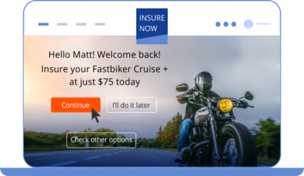 An insurance company uses calls-to-action that are personalized to specific visitors results 