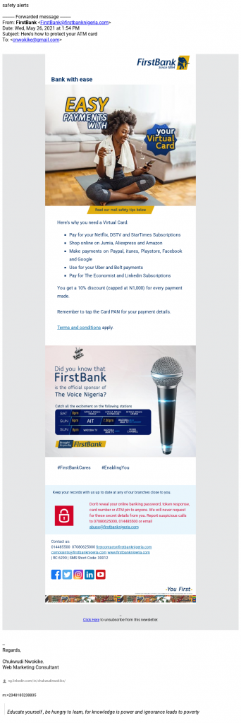 Promotions First Bank Virtual Cards