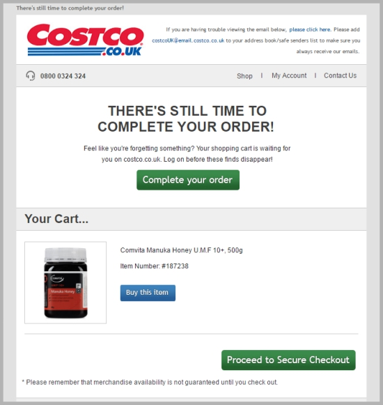 Reduce cart abandonment by sending reminder notifications