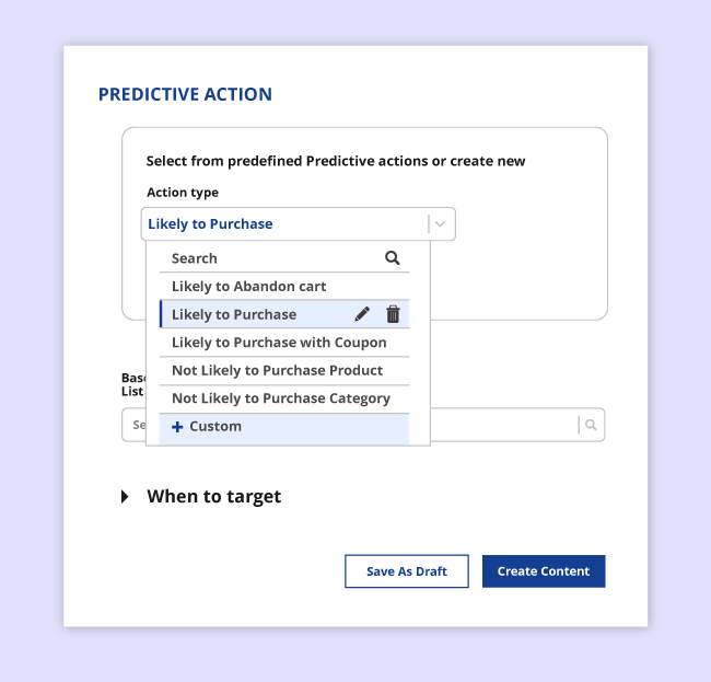 Leveraging predefined predictive actions