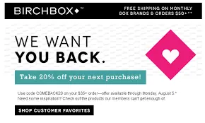 BirchBOx Cart Abandonment emails