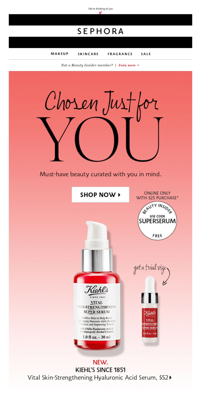 Sephora's hyper-personalized email triggers