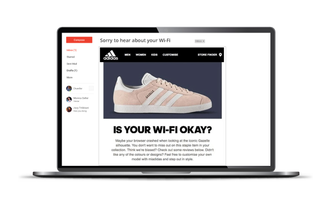 Adidas' abandoned cart emails