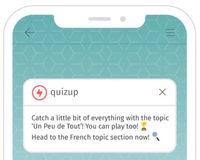 Push notification example - QuizUp - Netcore Cloud