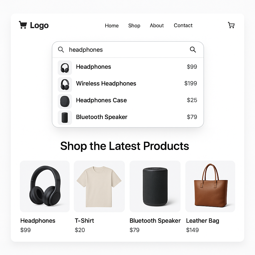 E-commerce search interface showing product search results