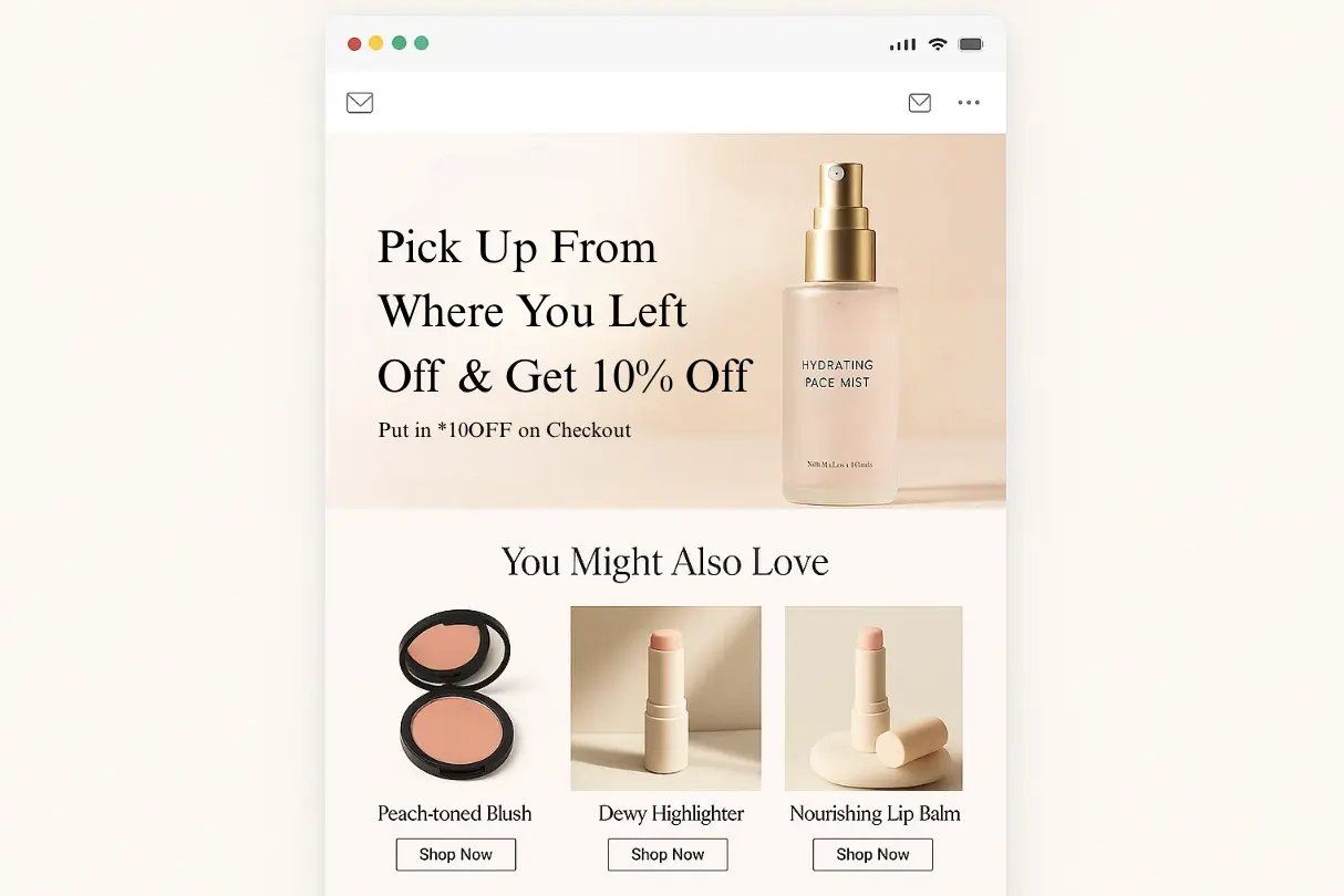 An example of a price drop email 