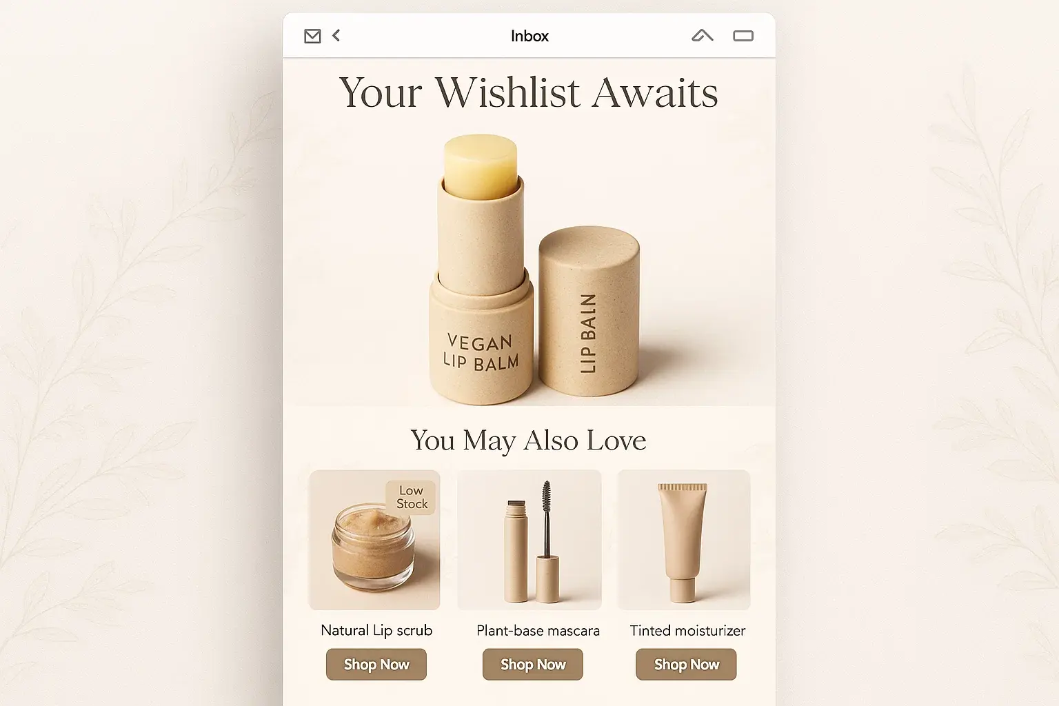 Wishlist reminder email example