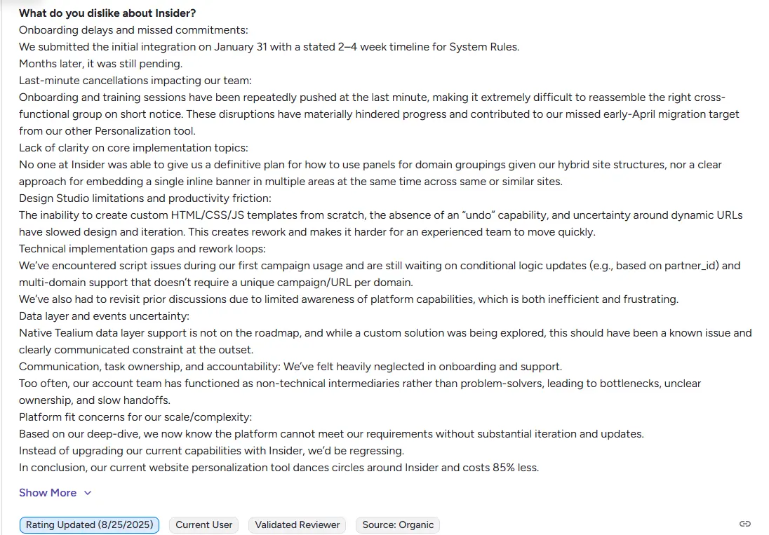 Insider review on G2