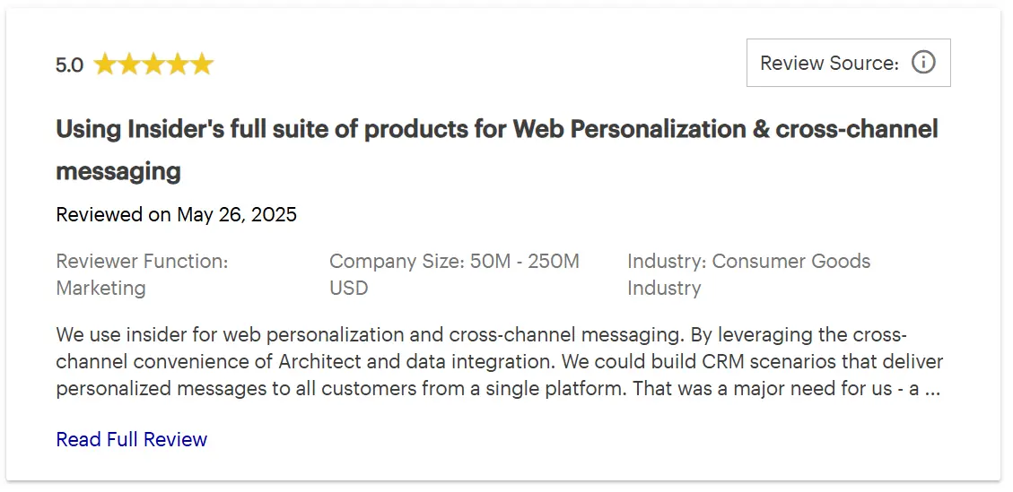 Insider review on Gartner