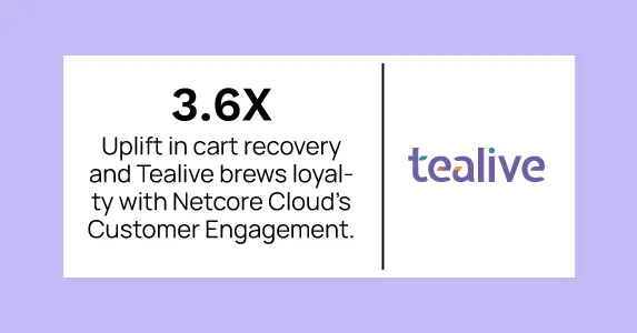 Tealive brews loyalty and 3.6× uplift in cart recovery with Netcore Cloud’s Customer Engagement