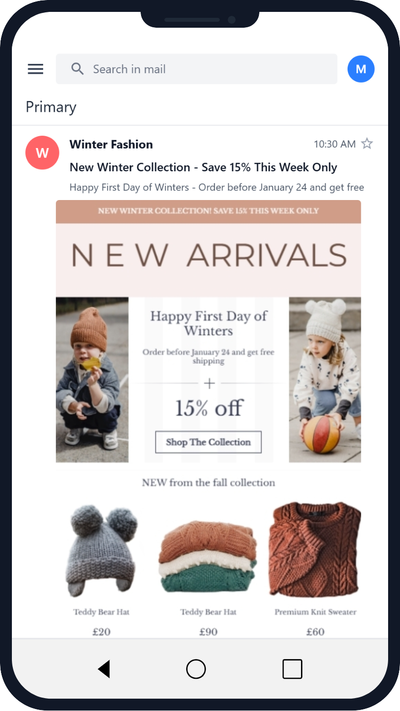 New Arrivals example